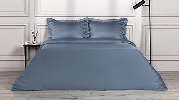Комплект постельного белья без простыни Tencel (Тенсел) Синий металлик