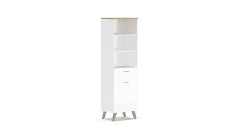 Шкаф однодверный с ящиком Helmi (Хельми), Гикори кингстон+Белый блеск